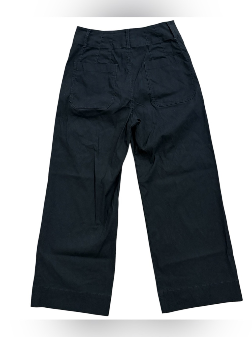 Maeve The Colette Crop High-Rise Wide-Leg Pants Black Linen Blend Size 28 - Picture 3 of 7